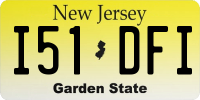 NJ license plate I51DFI