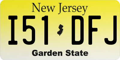 NJ license plate I51DFJ