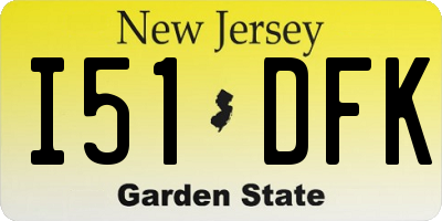 NJ license plate I51DFK