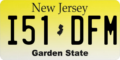 NJ license plate I51DFM