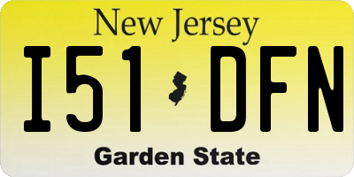 NJ license plate I51DFN