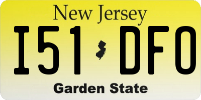 NJ license plate I51DFO