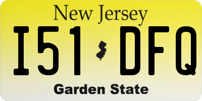 NJ license plate I51DFQ