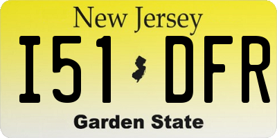 NJ license plate I51DFR