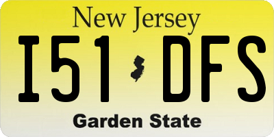 NJ license plate I51DFS