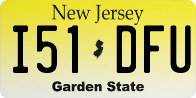 NJ license plate I51DFU