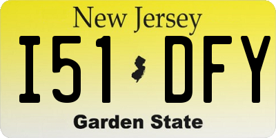 NJ license plate I51DFY