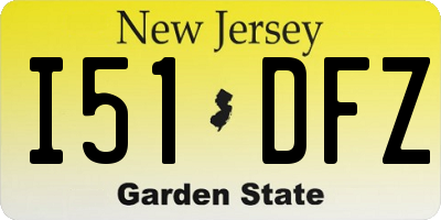 NJ license plate I51DFZ
