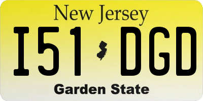 NJ license plate I51DGD