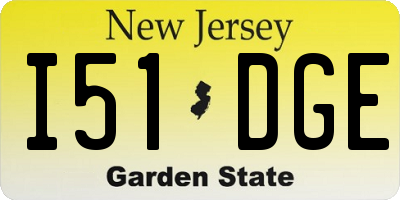 NJ license plate I51DGE