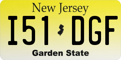 NJ license plate I51DGF
