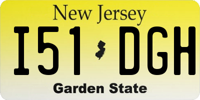 NJ license plate I51DGH