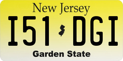 NJ license plate I51DGI