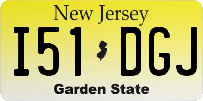 NJ license plate I51DGJ