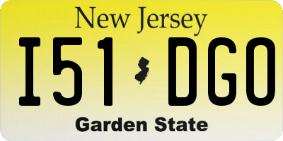 NJ license plate I51DGO
