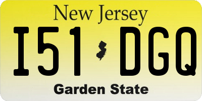 NJ license plate I51DGQ