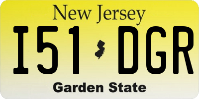 NJ license plate I51DGR