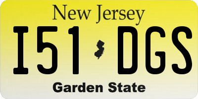 NJ license plate I51DGS