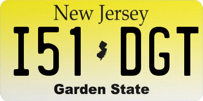 NJ license plate I51DGT