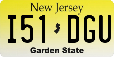 NJ license plate I51DGU