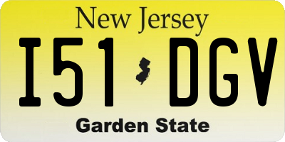 NJ license plate I51DGV