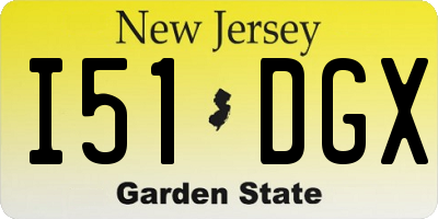 NJ license plate I51DGX