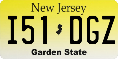 NJ license plate I51DGZ