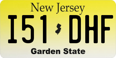 NJ license plate I51DHF