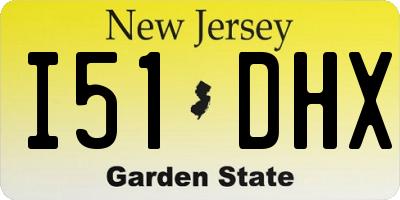 NJ license plate I51DHX