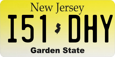 NJ license plate I51DHY