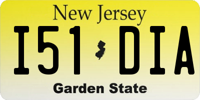 NJ license plate I51DIA
