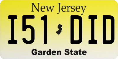 NJ license plate I51DID