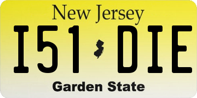 NJ license plate I51DIE