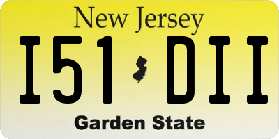 NJ license plate I51DII