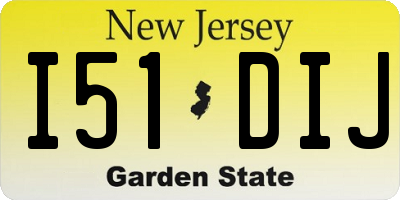 NJ license plate I51DIJ