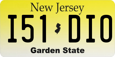 NJ license plate I51DIO