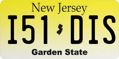 NJ license plate I51DIS
