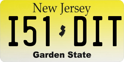 NJ license plate I51DIT