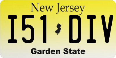 NJ license plate I51DIV