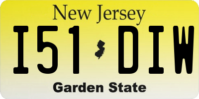 NJ license plate I51DIW