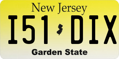 NJ license plate I51DIX