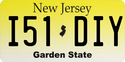NJ license plate I51DIY