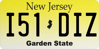 NJ license plate I51DIZ
