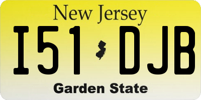 NJ license plate I51DJB