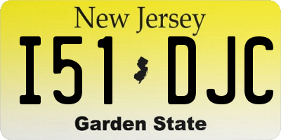 NJ license plate I51DJC