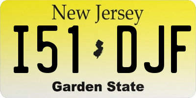 NJ license plate I51DJF