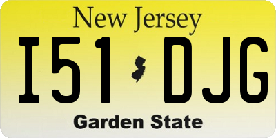 NJ license plate I51DJG