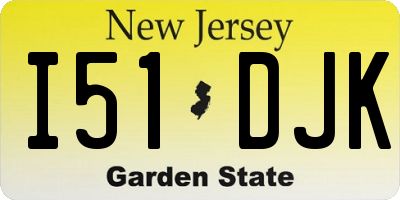 NJ license plate I51DJK
