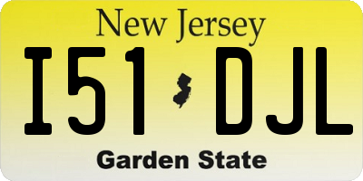 NJ license plate I51DJL