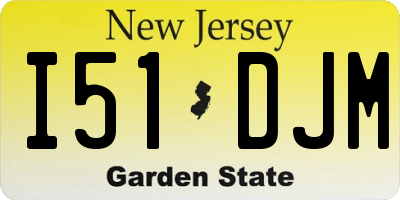 NJ license plate I51DJM